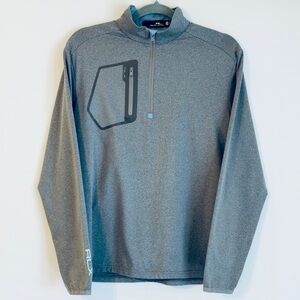 Ralph Lauren RLX Blue and Gray Pullover Golf Luxury Performance Quarter Zip